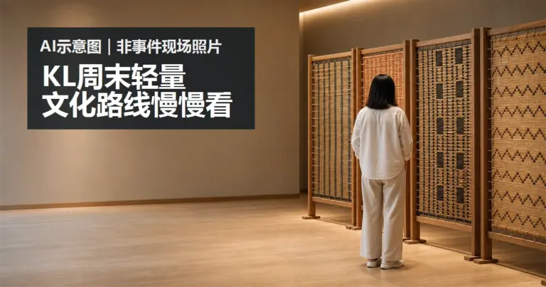 抽象纺织展示前的泛文化 AI 情境示意图，非事件现场照片。
