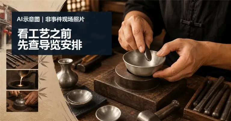 去 Royal Selangor Visitor Centre 前，先查开放、导览与无障碍资讯的 AI 情境示意图，非事件现场照片。